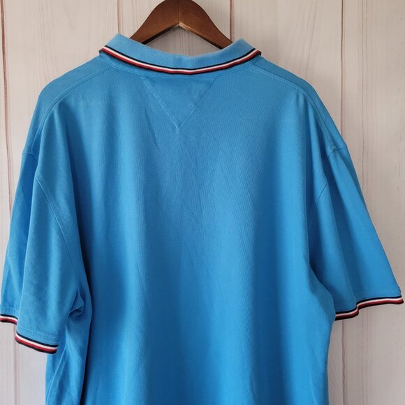 Vintage 90’s Y2K Tommy Hilfiger Men’s XXL Polo Short-Sleeve Shirt, Blue, EUC - Picture 5 of 11